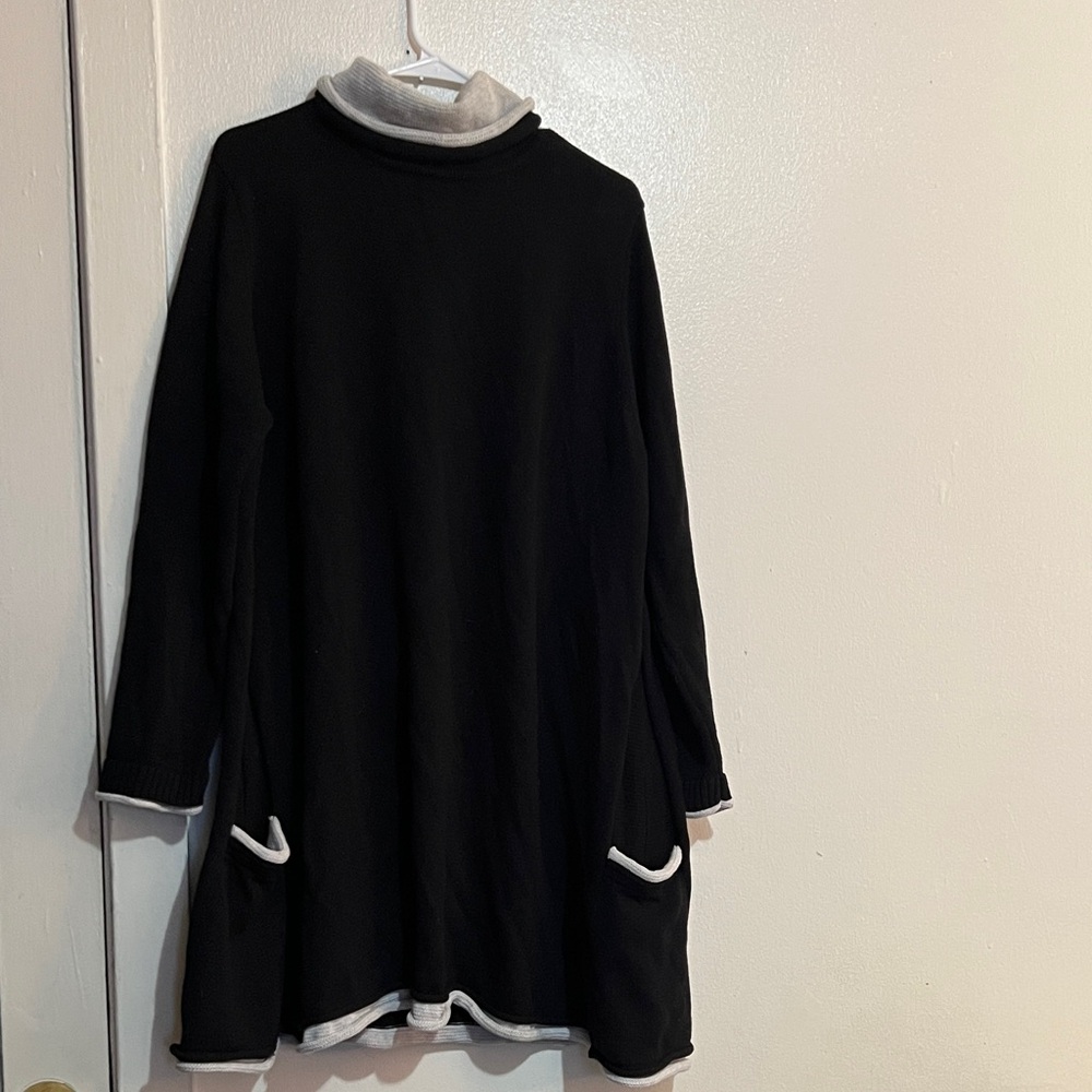 Black and Grey Turtleneck Sweater